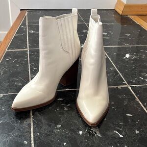 Marc Fisher Cream Ankle Boots